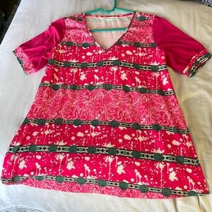 Southern Stitch Hot Pink and White Medium to Large Top Turquoise Concho Print